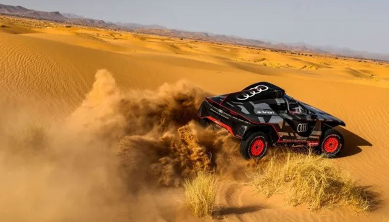 Audi, Dakar Rallisinde Yaracak RS Q E-Tron Hibrit Aracn lde Test Etti